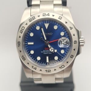 New Custom 39mm SeikoMod Automatic GMT Watch Explorer2 Homage